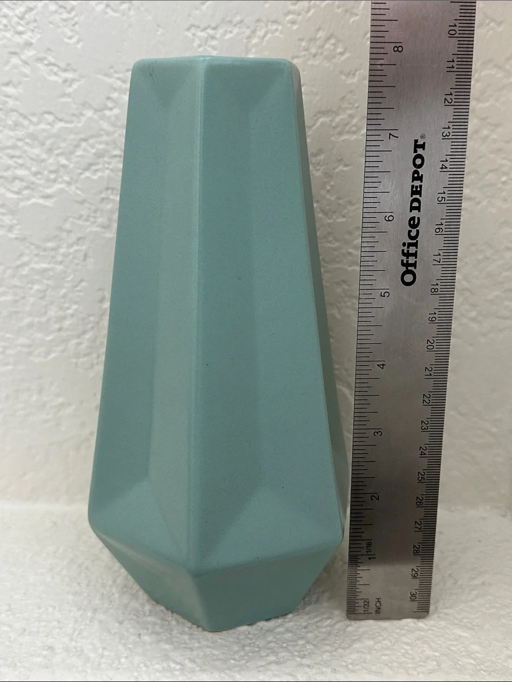 IKEA Faceted Ceramic Vase in Light Aqua